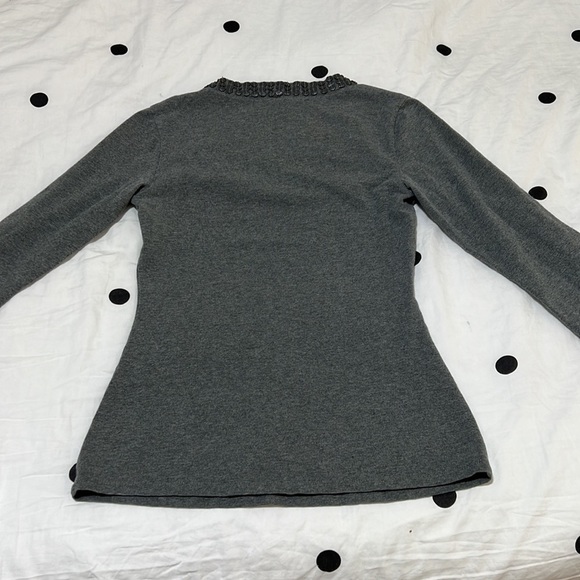 Express Gray Sexy Stretch Scoop-Neck Long Sleeve Top - Picture 8 of 8